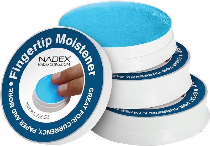 Nadex 12 Pack Fingertip Moistener Pads, Blue - Non-Slip Counting Cash Bills Separating Documents - Finger Moisturizer Non-Toxic Greaseless Odorless Pad for Office/Home - Image 1